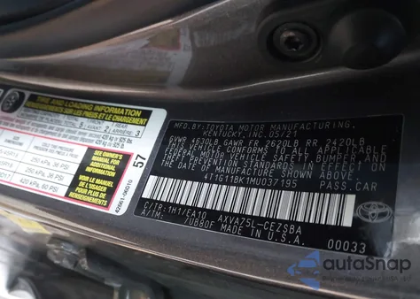 2021 Toyota Camry Se Awd из США, поврежденный, VIN 4T1G11BK1MU037195